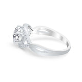 Infinity Shank Wedding Ring Simulated Cubic Zirconia 925 Sterling Silver