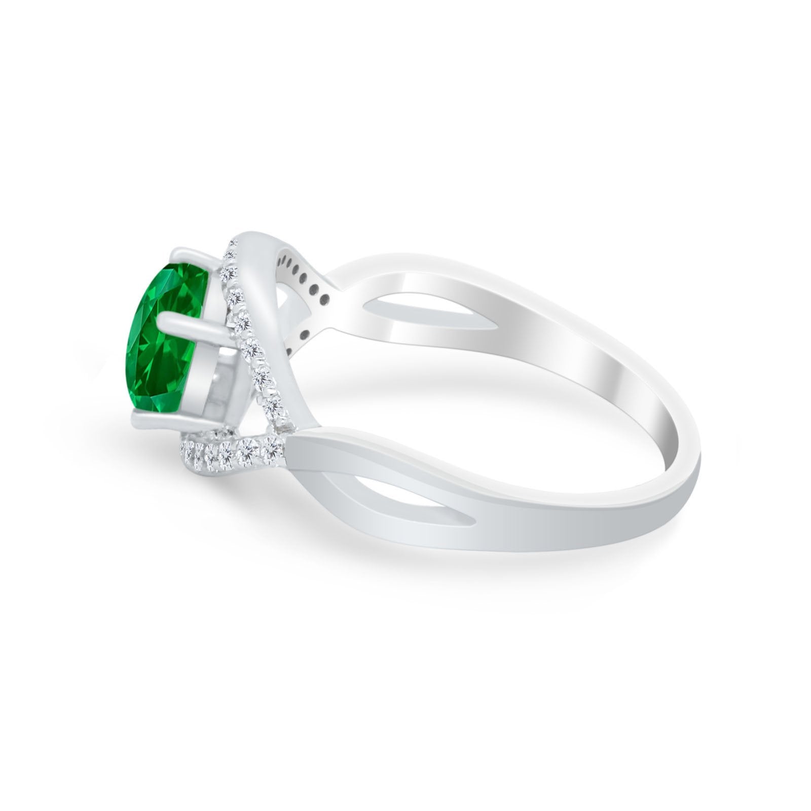 Infinity Shank Wedding Ring Simulated Cubic Zirconia 925 Sterling Silver