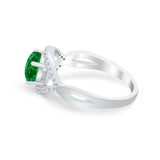 Infinity Shank Wedding Ring Simulated Cubic Zirconia 925 Sterling Silver
