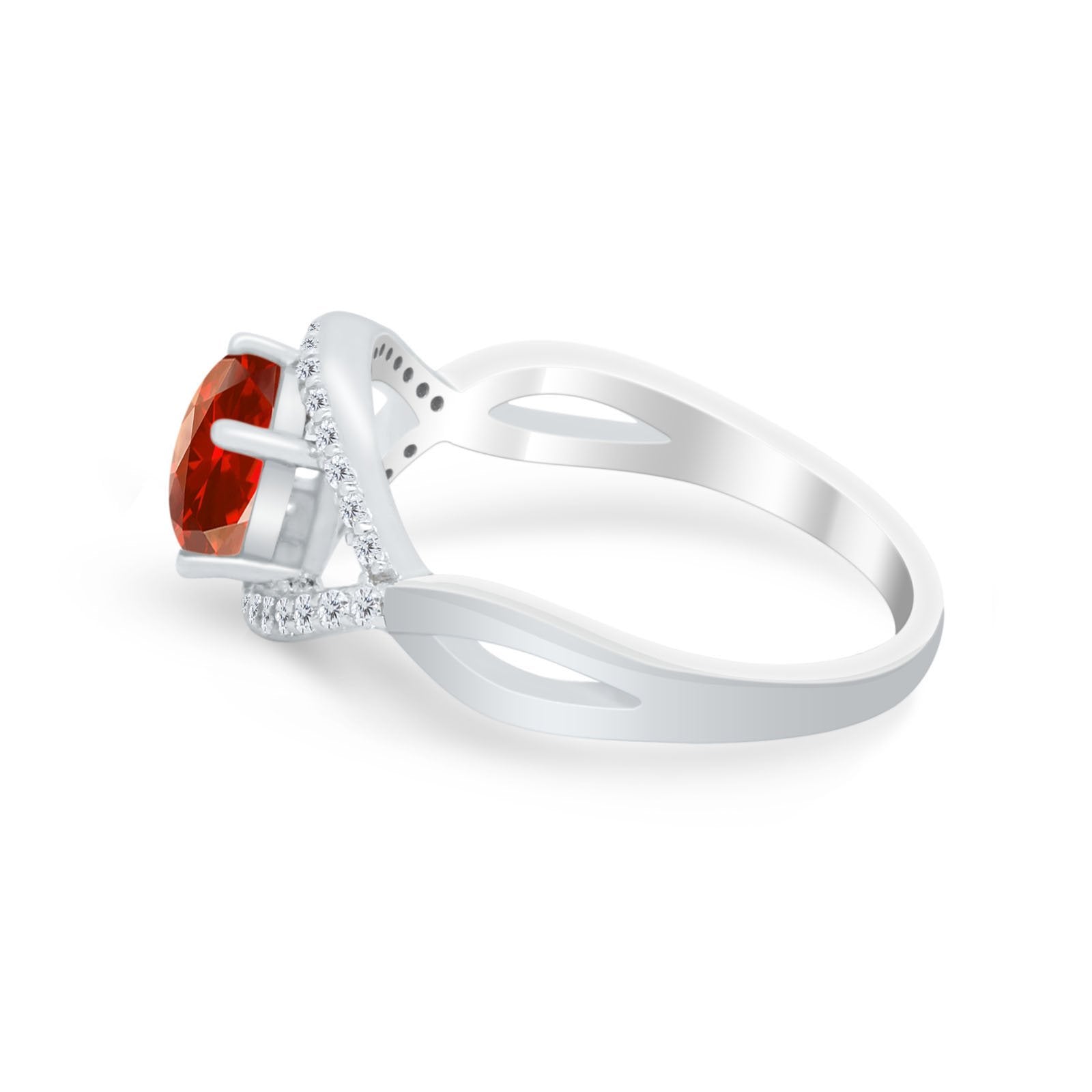 Infinity Shank Wedding Ring Simulated Cubic Zirconia 925 Sterling Silver