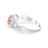 Infinity Shank Wedding Ring Simulated Cubic Zirconia 925 Sterling Silver