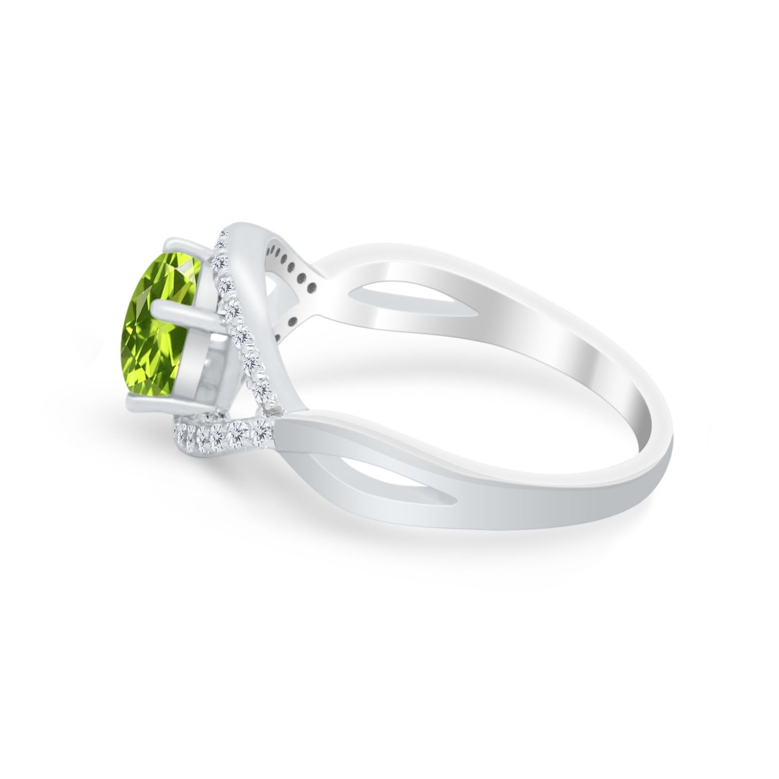 Infinity Shank Wedding Ring Simulated Cubic Zirconia 925 Sterling Silver