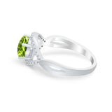 Infinity Shank Wedding Ring Simulated Cubic Zirconia 925 Sterling Silver