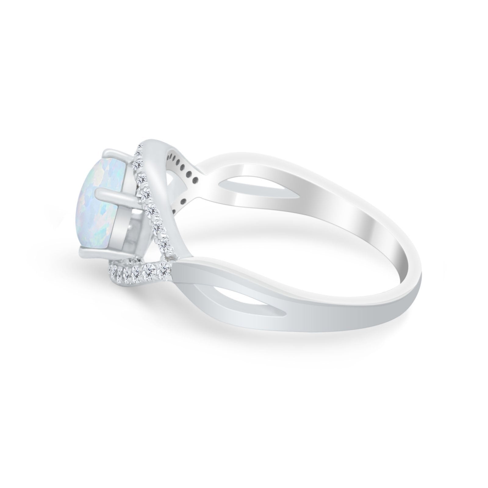 Infinity Shank Wedding Ring Simulated Cubic Zirconia 925 Sterling Silver
