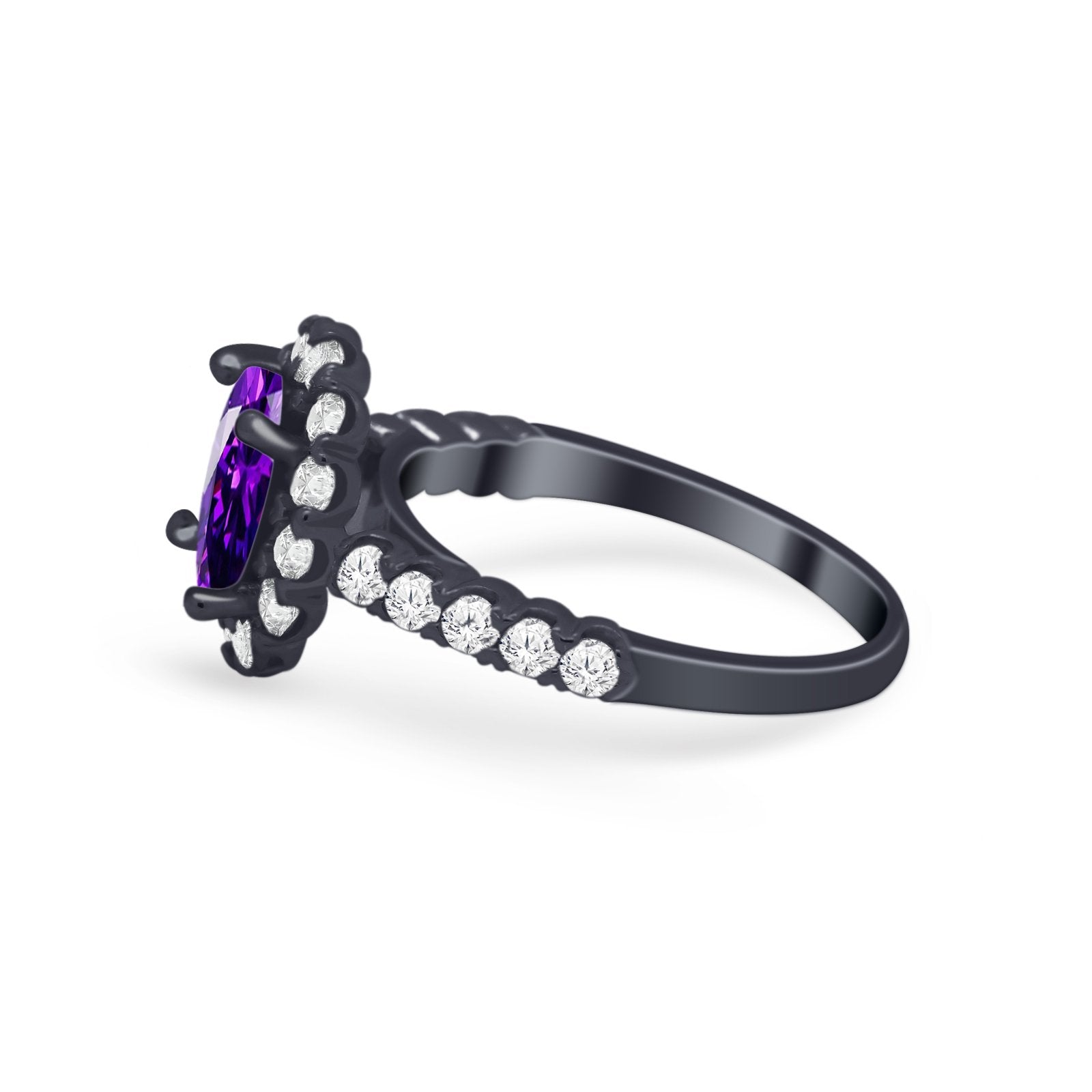 Solitaire Accent Wedding Ring Simulated Cubic Zirconia 925 Sterling Silver