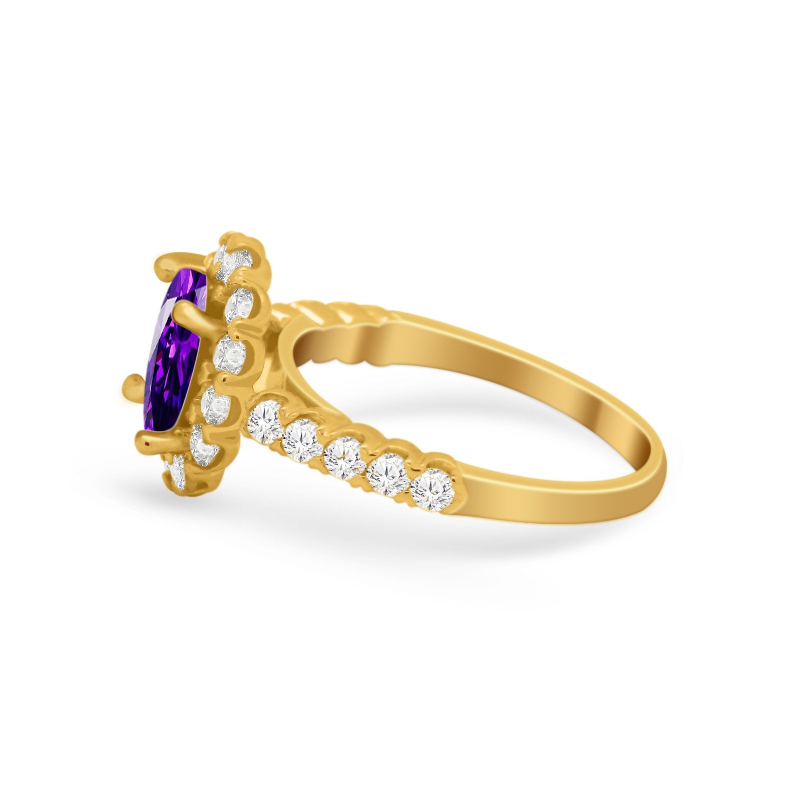 Solitaire Accent Wedding Ring Simulated Cubic Zirconia 925 Sterling Silver