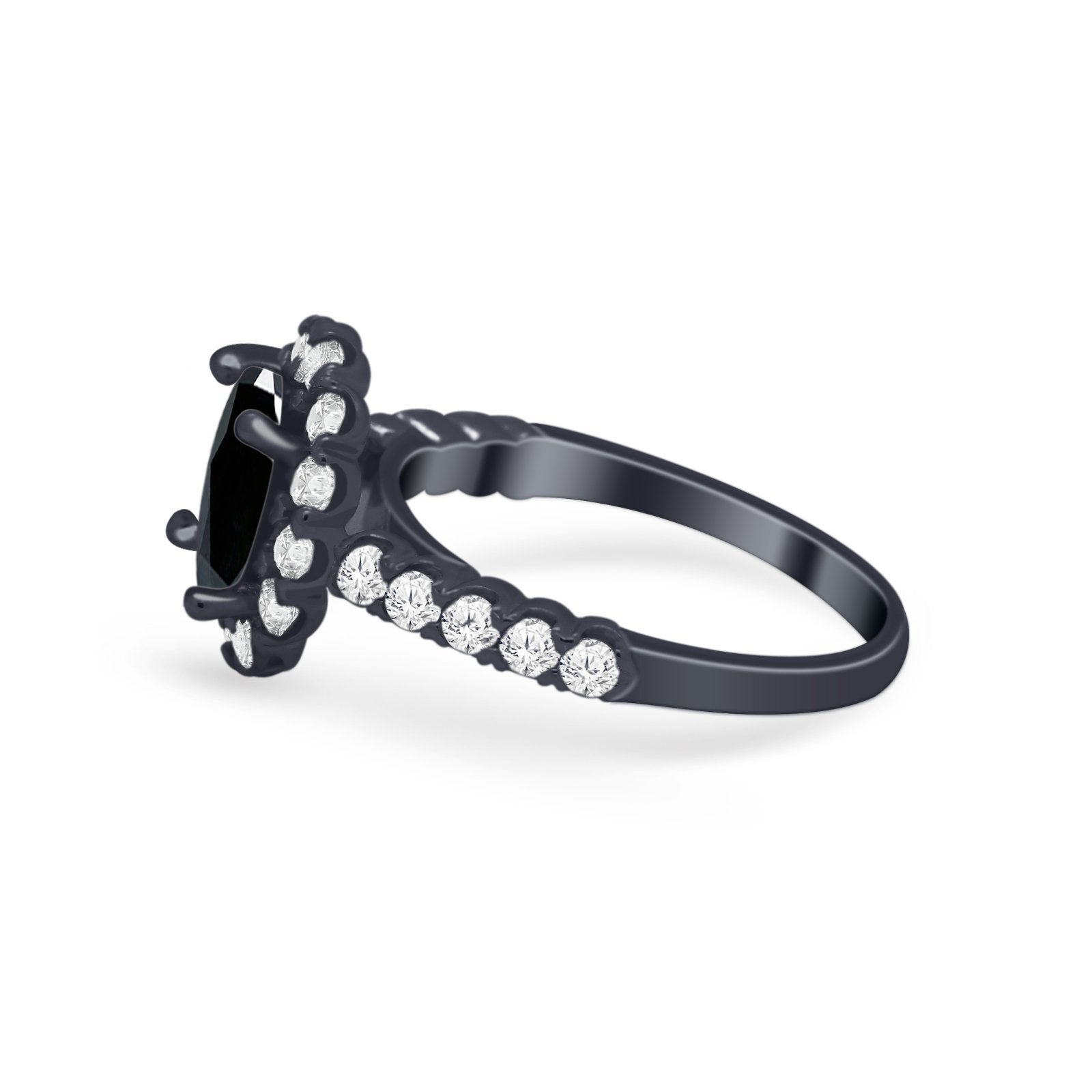 Solitaire Accent Wedding Ring Simulated Cubic Zirconia 925 Sterling Silver