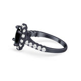 Solitaire Accent Wedding Ring Simulated Cubic Zirconia 925 Sterling Silver