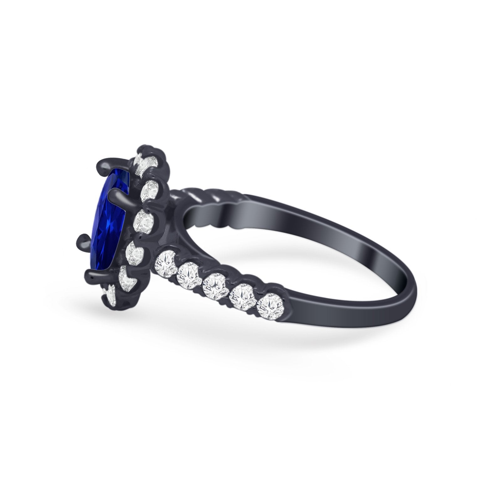 Solitaire Accent Wedding Ring Simulated Cubic Zirconia 925 Sterling Silver