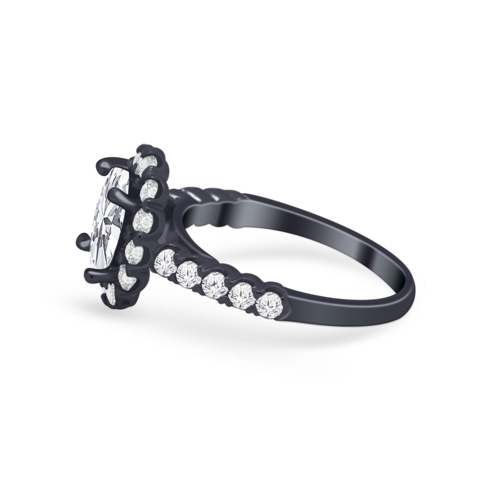 Solitaire Accent Wedding Ring Simulated Cubic Zirconia 925 Sterling Silver