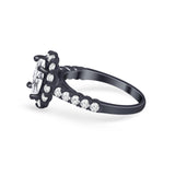 Solitaire Accent Wedding Ring Simulated Cubic Zirconia 925 Sterling Silver