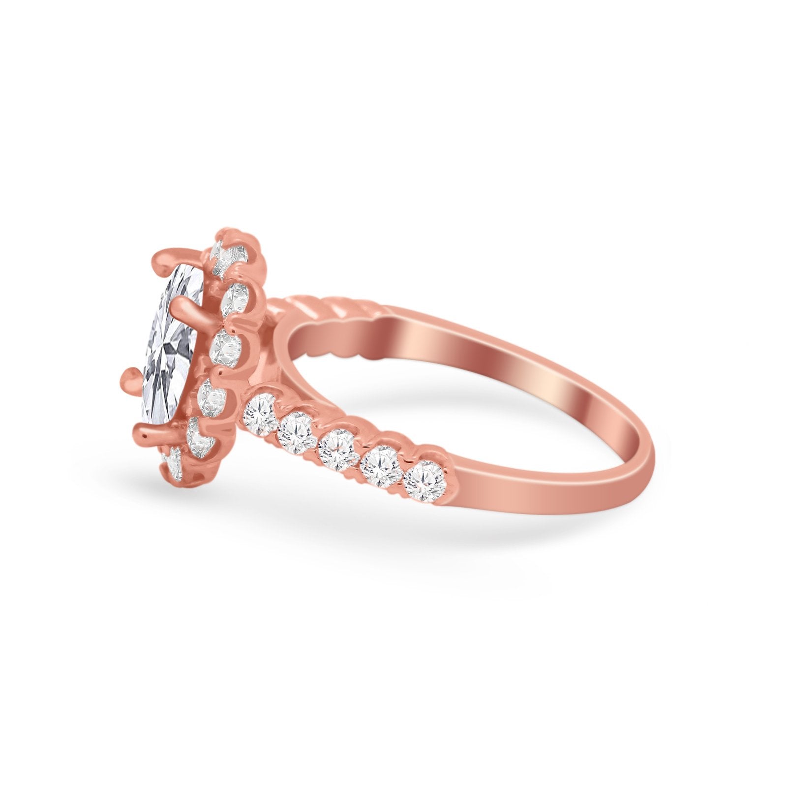 Solitaire Accent Wedding Ring Simulated Cubic Zirconia 925 Sterling Silver