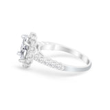 Solitaire Accent Wedding Ring Simulated Cubic Zirconia 925 Sterling Silver