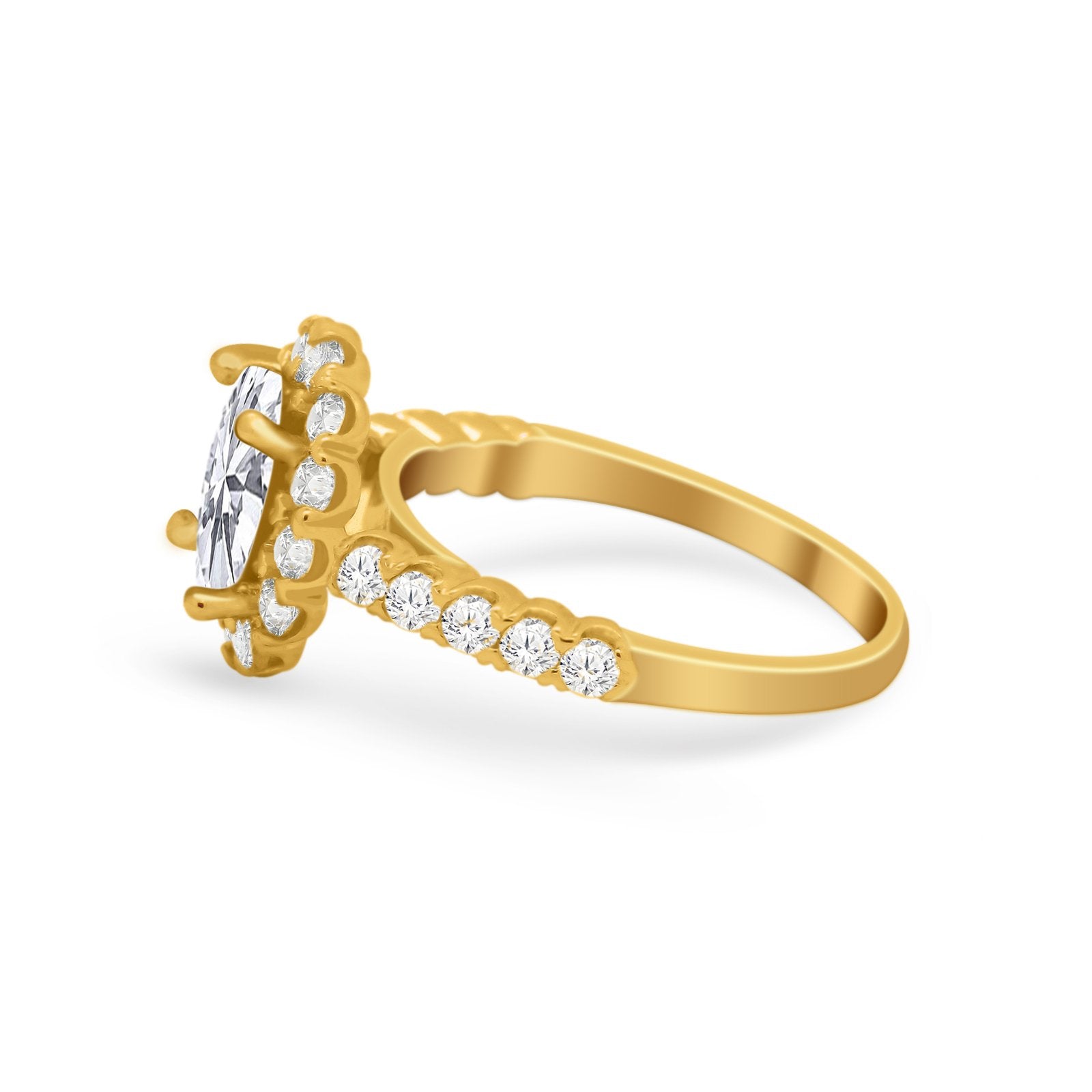 Solitaire Accent Wedding Ring Simulated Cubic Zirconia 925 Sterling Silver