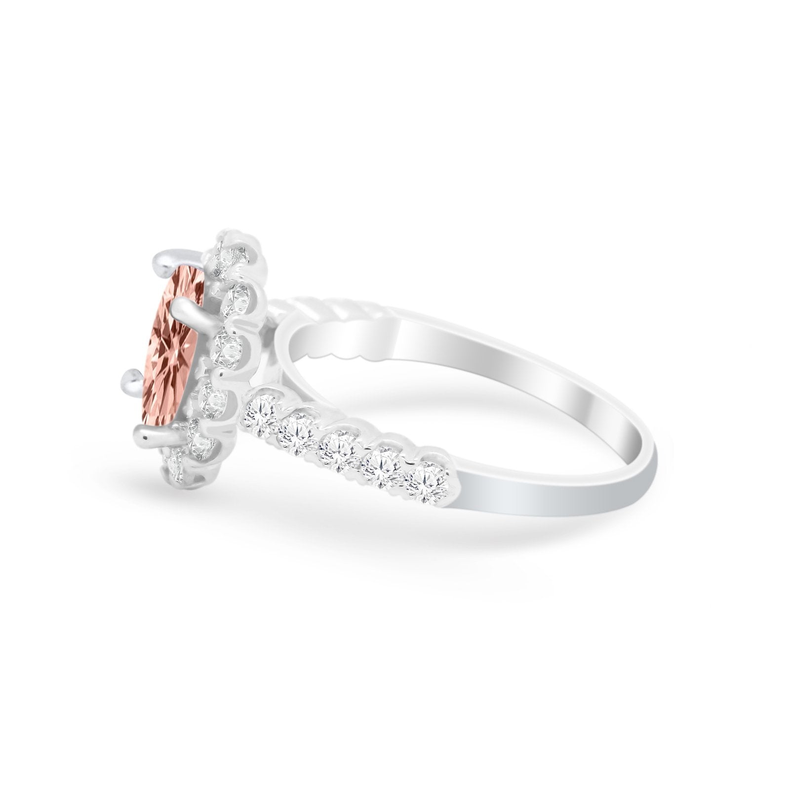 Solitaire Accent Wedding Ring Simulated Cubic Zirconia 925 Sterling Silver