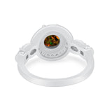 Halo Engagement Ring Simulated Cubic Zirconia 925 Sterling Silver