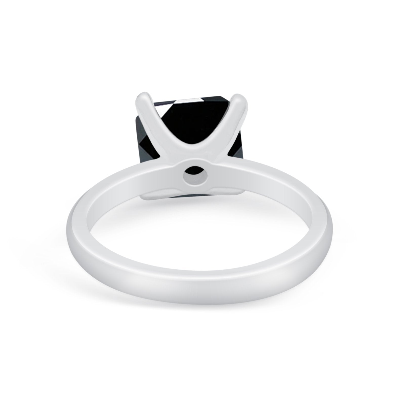 Solitaire Cushion Cut Engagement Ring Simulated Cubic Zirconia 925 Sterling Silver Cushion Cut Ring