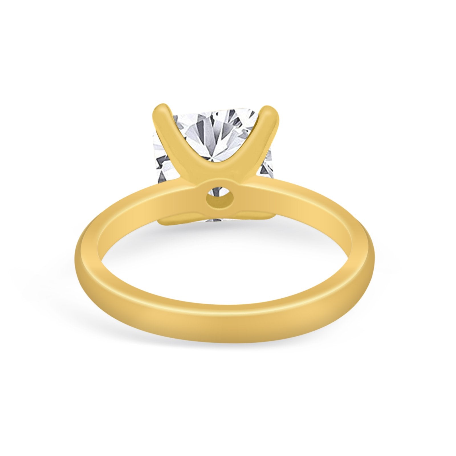 Solitaire Cushion Cut Engagement Ring Simulated Cubic Zirconia 925 Sterling Silver Cushion Cut Ring