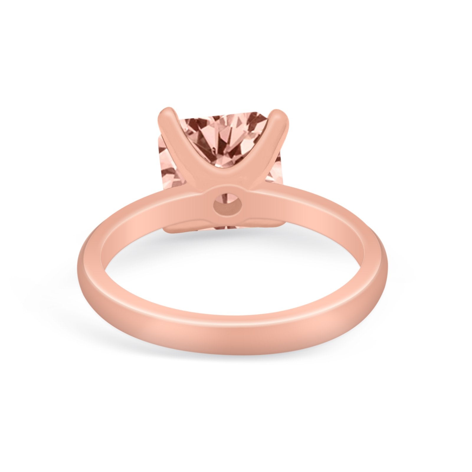 Solitaire Cushion Cut Engagement Ring Simulated Cubic Zirconia 925 Sterling Silver Cushion Cut Ring