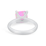 Solitaire Cushion Cut Engagement Ring Simulated Cubic Zirconia 925 Sterling Silver Cushion Cut Ring
