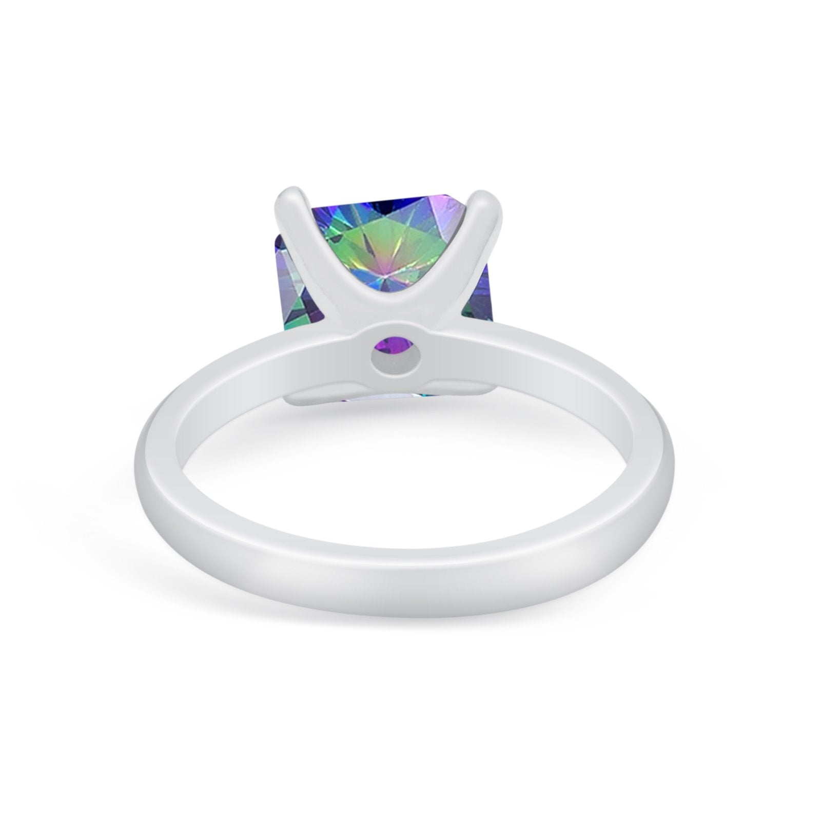 Solitaire Cushion Cut Engagement Ring Simulated Cubic Zirconia 925 Sterling Silver Cushion Cut Ring