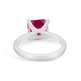 Solitaire Cushion Cut Engagement Ring Simulated Cubic Zirconia 925 Sterling Silver Cushion Cut Ring