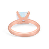 Solitaire Cushion Cut Engagement Ring Simulated Cubic Zirconia 925 Sterling Silver Cushion Cut Ring