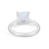 Solitaire Cushion Cut Engagement Ring Simulated Cubic Zirconia 925 Sterling Silver Cushion Cut Ring