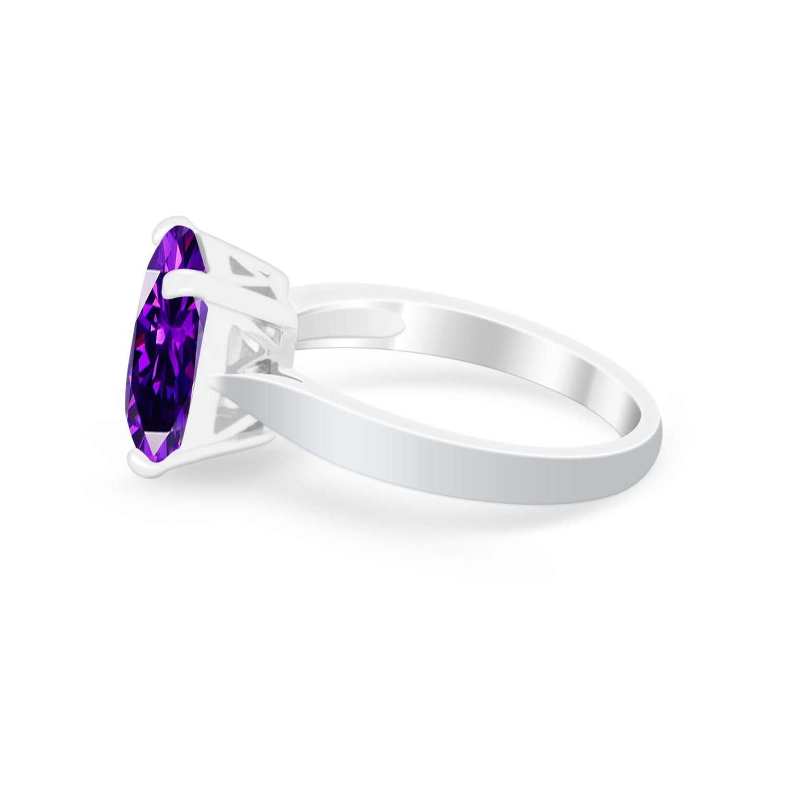 Solitaire Wedding Ring Simulated Cubic Zirconia 925 Sterling Silver