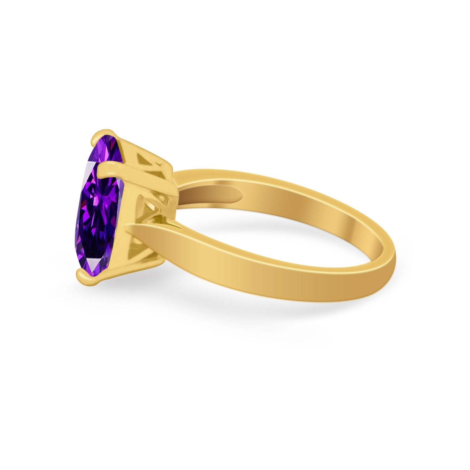 Solitaire Wedding Ring Simulated Cubic Zirconia 925 Sterling Silver