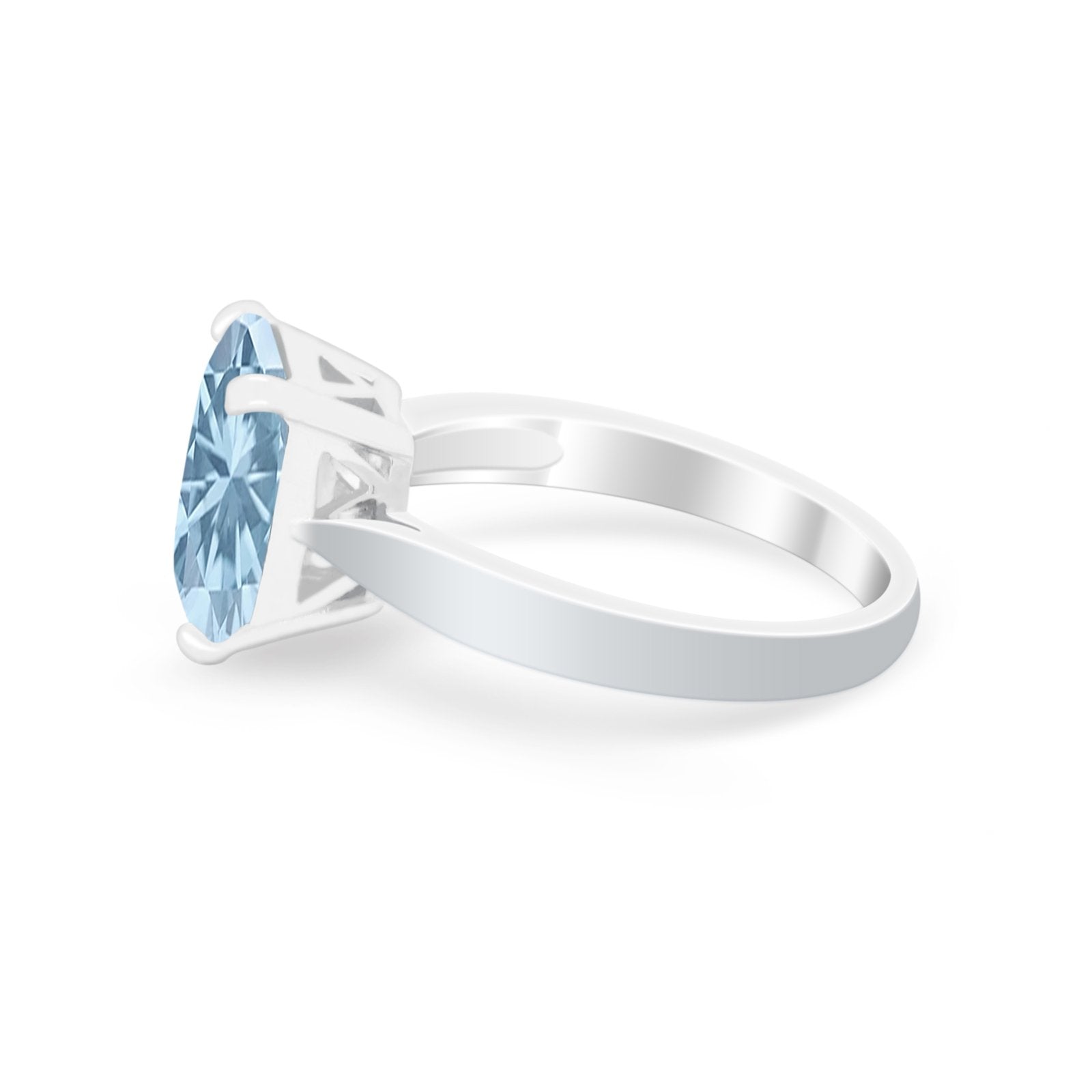 Solitaire Wedding Ring Simulated Cubic Zirconia 925 Sterling Silver