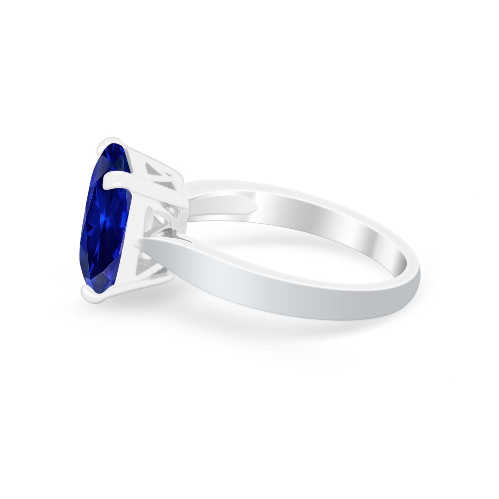 Solitaire Wedding Ring Simulated Cubic Zirconia 925 Sterling Silver