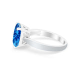 Solitaire Wedding Ring Simulated Cubic Zirconia 925 Sterling Silver