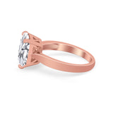 Solitaire Wedding Ring Simulated Cubic Zirconia 925 Sterling Silver