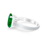 Solitaire Wedding Ring Simulated Cubic Zirconia 925 Sterling Silver