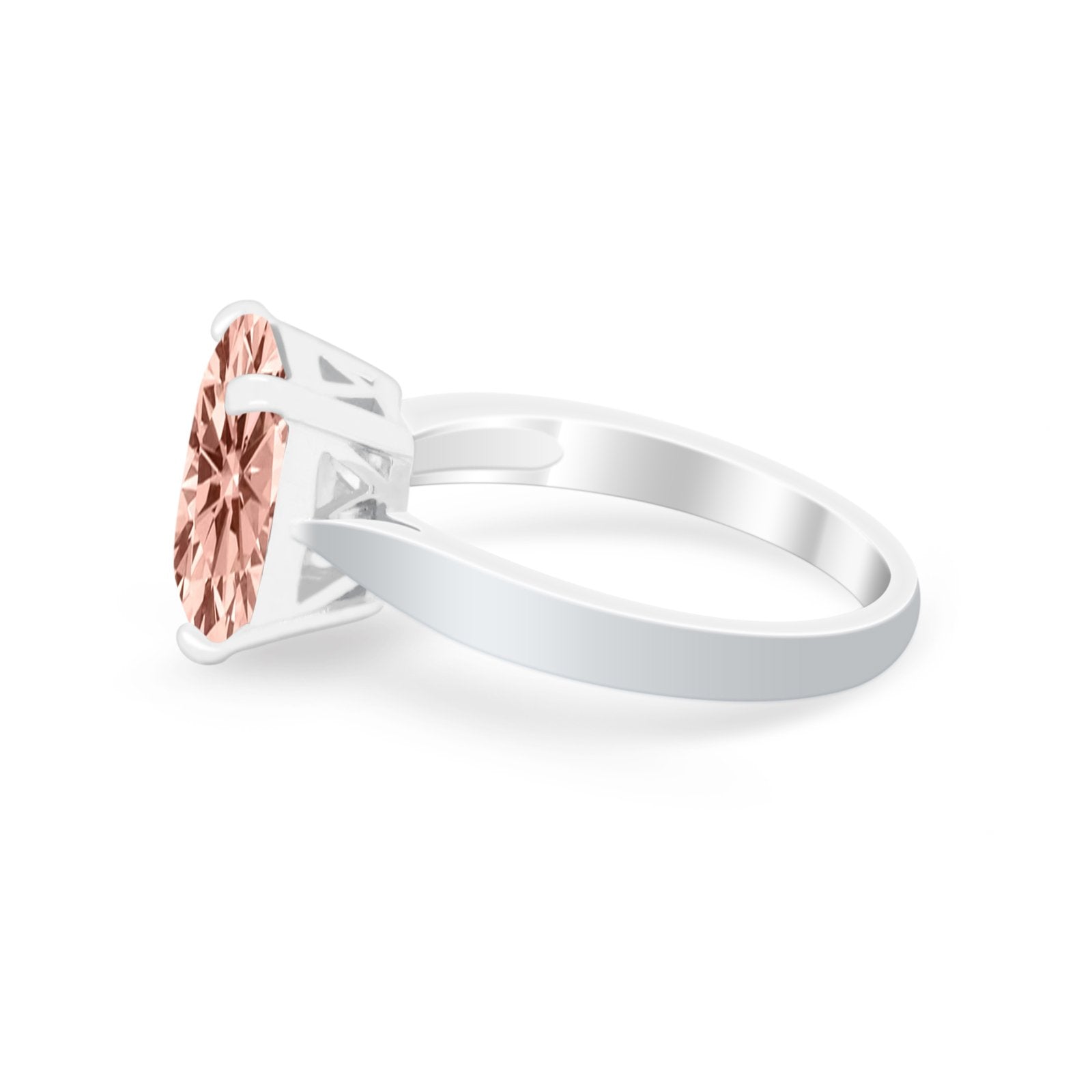 Solitaire Wedding Ring Simulated Cubic Zirconia 925 Sterling Silver