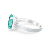 Solitaire Wedding Ring Simulated Cubic Zirconia 925 Sterling Silver