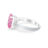 Solitaire Wedding Ring Simulated Cubic Zirconia 925 Sterling Silver