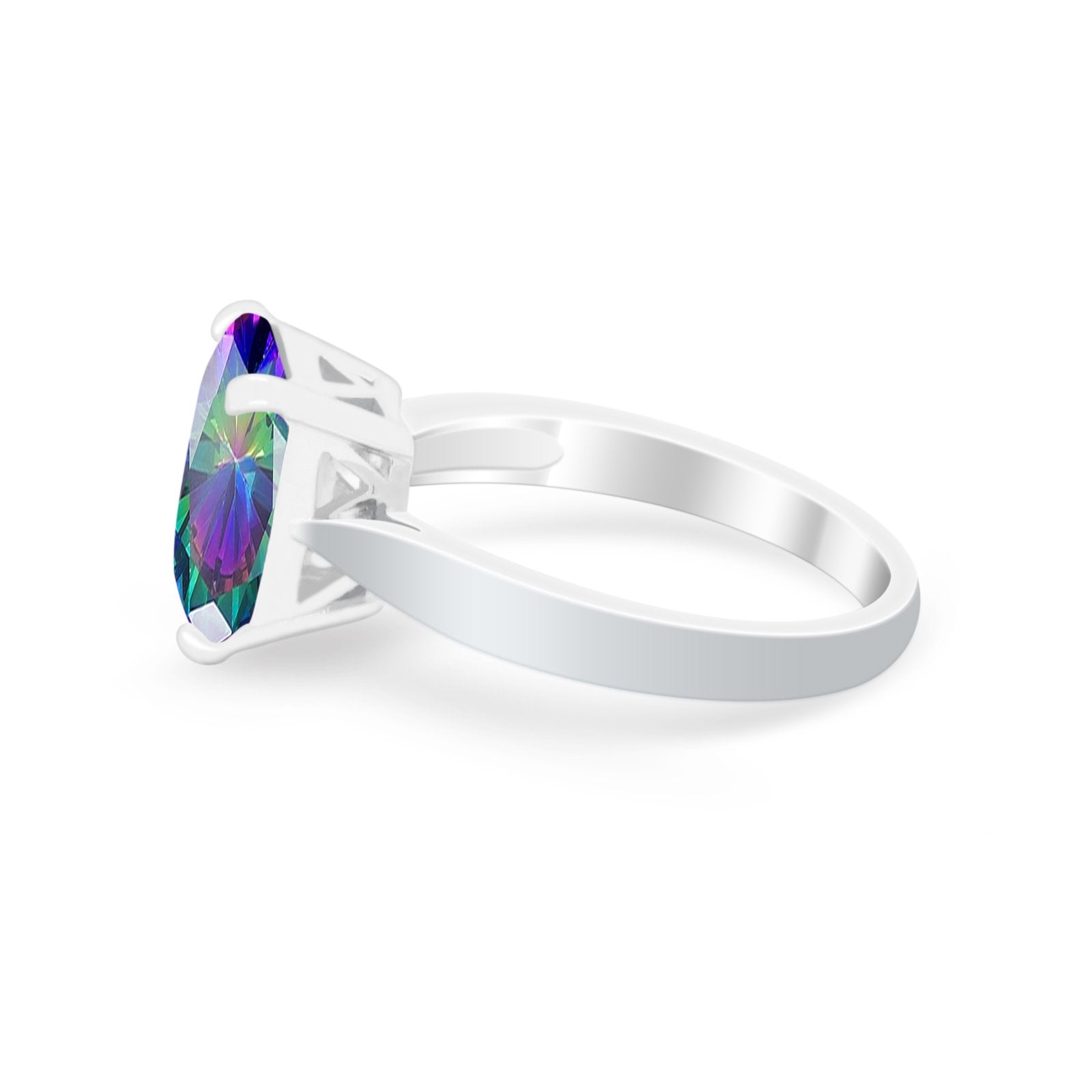 Solitaire Wedding Ring Simulated Cubic Zirconia 925 Sterling Silver