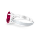 Solitaire Wedding Ring Simulated Cubic Zirconia 925 Sterling Silver