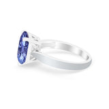 Solitaire Wedding Ring Simulated Cubic Zirconia 925 Sterling Silver
