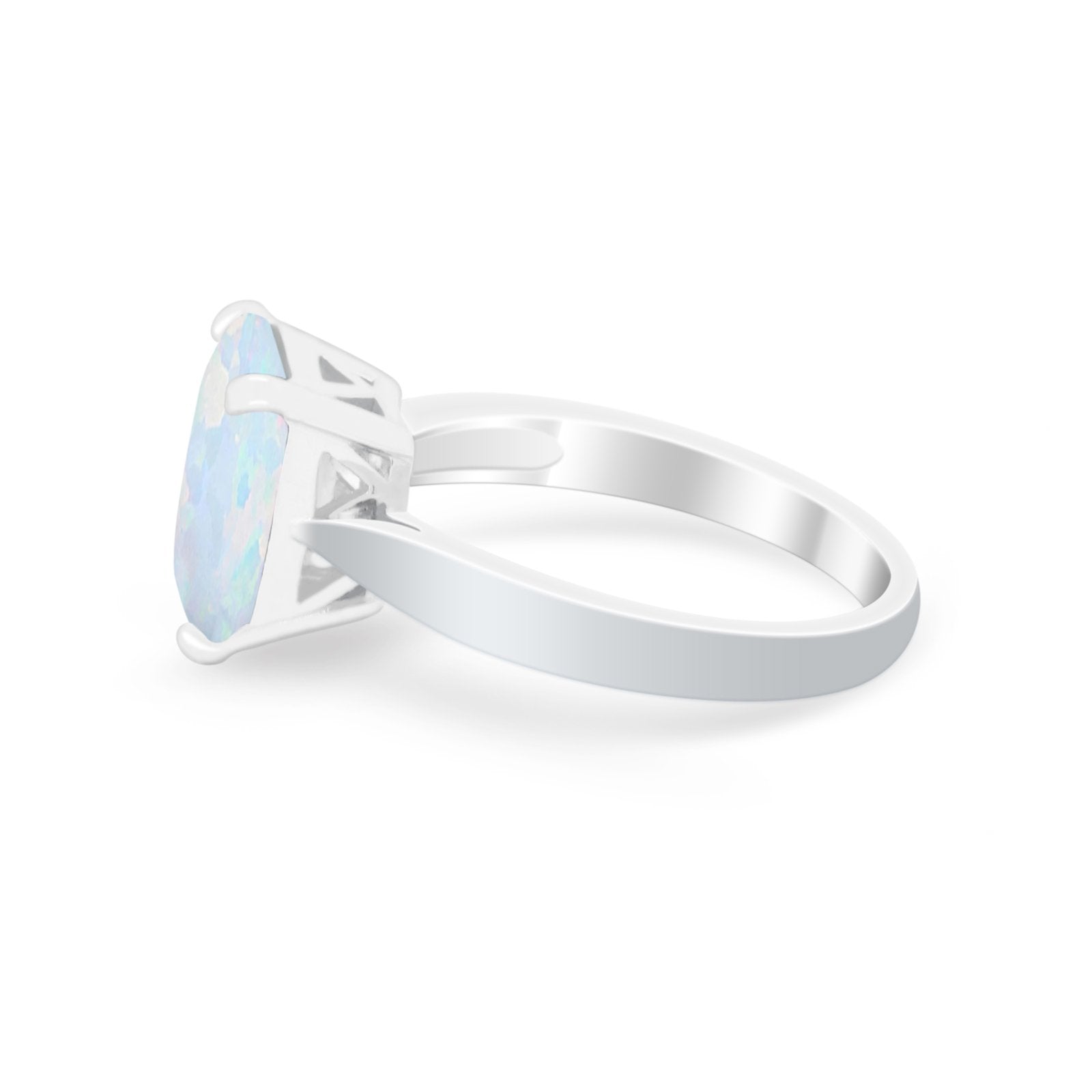 Solitaire Wedding Ring Simulated Cubic Zirconia 925 Sterling Silver