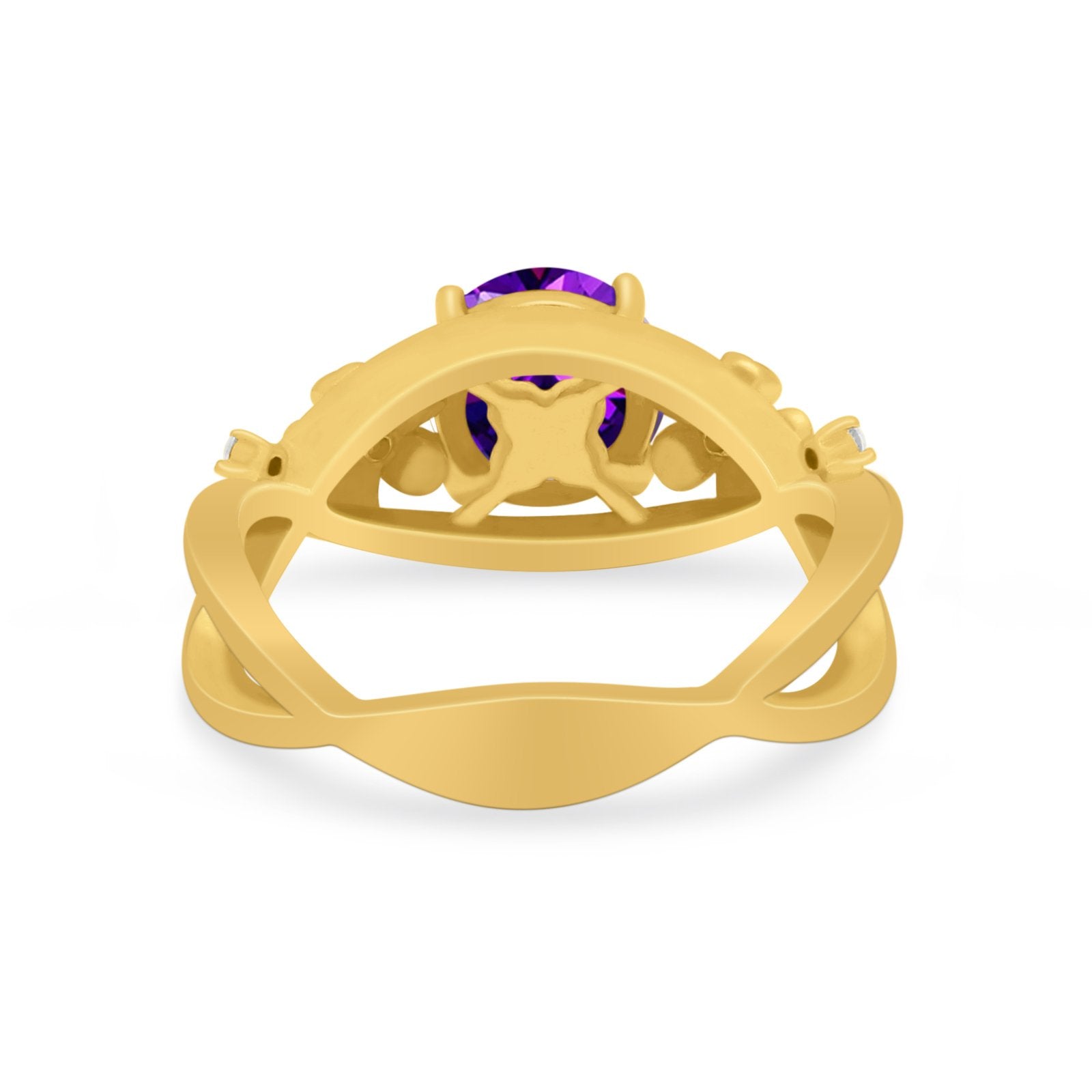 Art Deco Plumeria Flower Infinity Shank Engagement Ring Cubic Zirconia 925 Sterling Silver