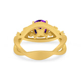 Art Deco Plumeria Flower Infinity Shank Engagement Ring Cubic Zirconia 925 Sterling Silver