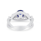 Art Deco Plumeria Flower Infinity Shank Engagement Ring Cubic Zirconia 925 Sterling Silver