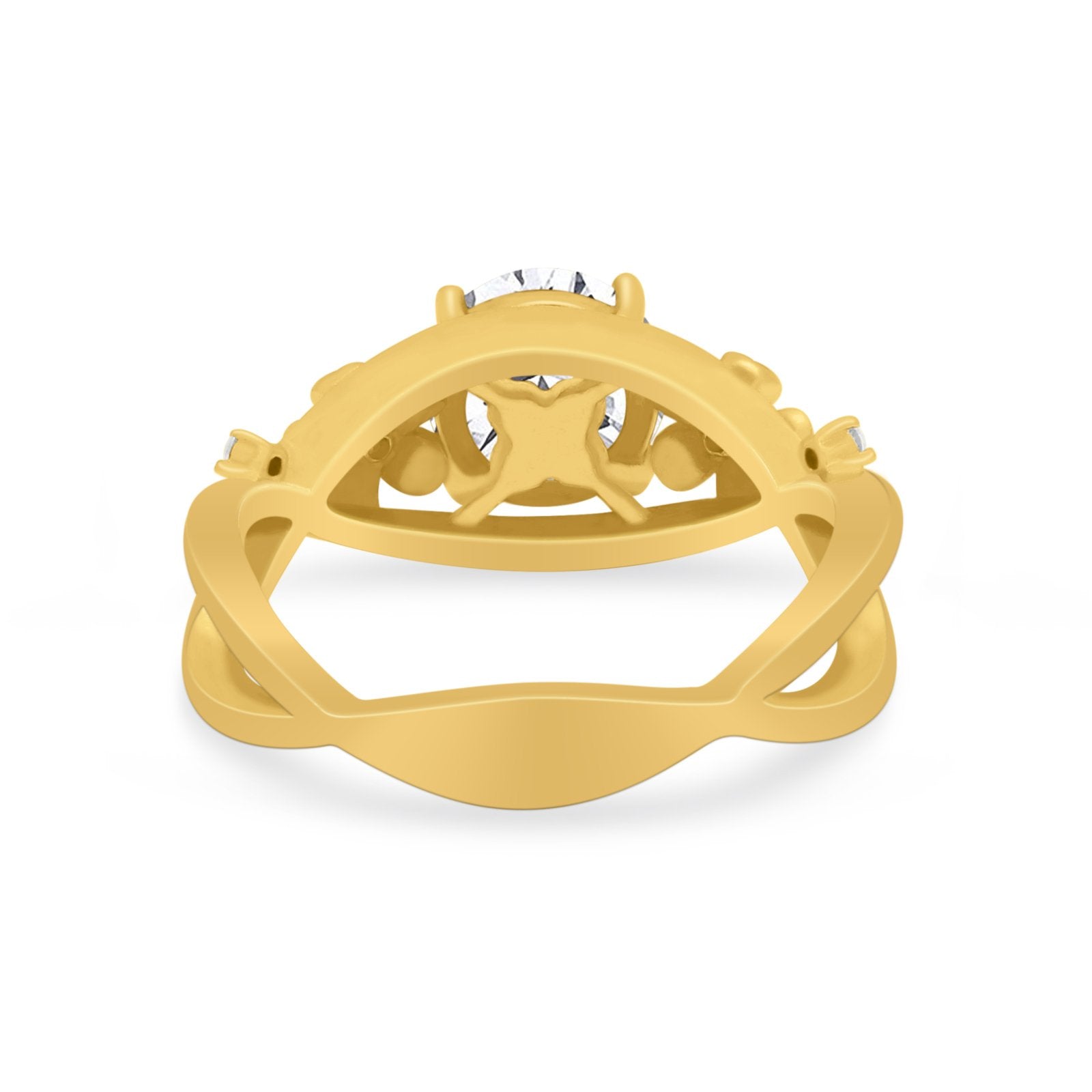 Art Deco Plumeria Flower Infinity Shank Engagement Ring Cubic Zirconia 925 Sterling Silver