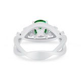 Art Deco Plumeria Flower Infinity Shank Engagement Ring Cubic Zirconia 925 Sterling Silver