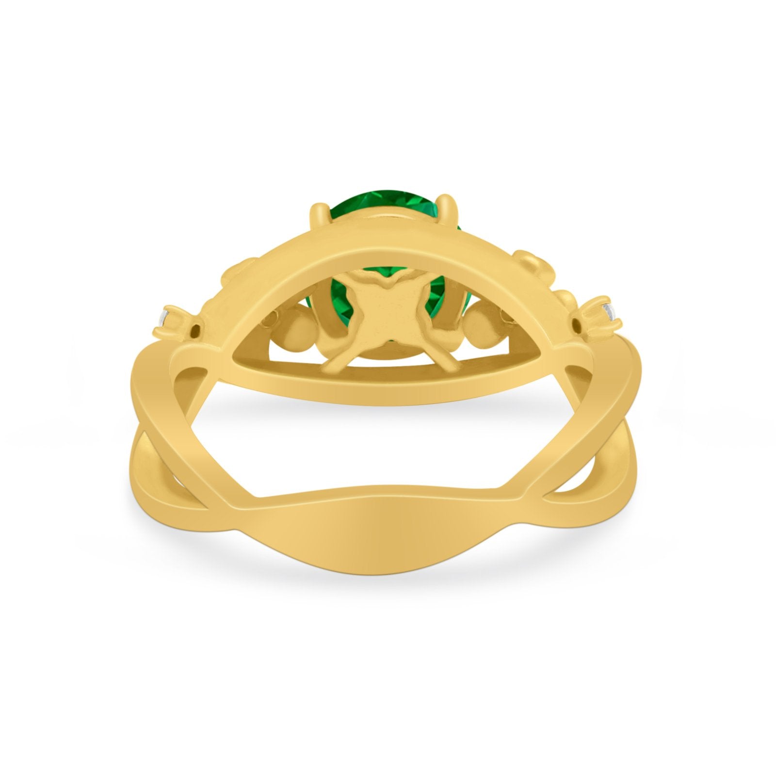 Art Deco Plumeria Flower Infinity Shank Engagement Ring Cubic Zirconia 925 Sterling Silver