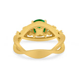 Art Deco Plumeria Flower Infinity Shank Engagement Ring Cubic Zirconia 925 Sterling Silver