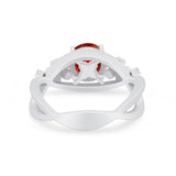 Art Deco Plumeria Flower Infinity Shank Engagement Ring Cubic Zirconia 925 Sterling Silver